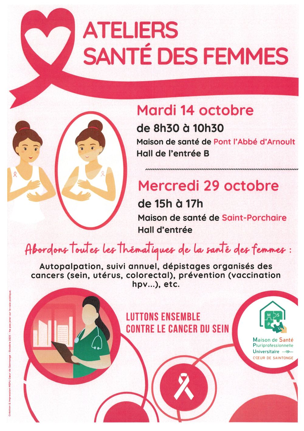 Affiche Ateliers Santé des Femmes