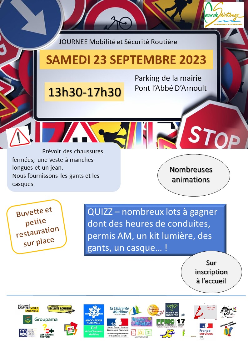 Flyer journée mobilité à pont l'abbé d'arnoult le 23 septembre
